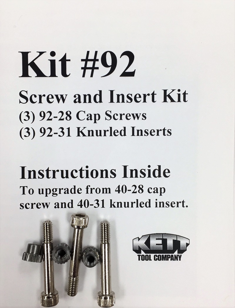 Kett Tool - 92-28 Cap Screw & 92-31 Knurled Insert Set (Kit #92)