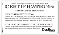 HEPA Certification